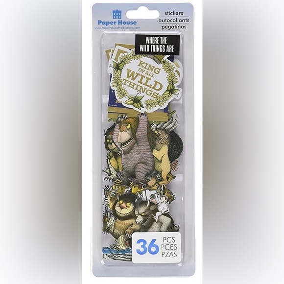 Where the Wild Things Are 36-Piece Scrapbook Die-Cut Foil Accent Stickers, NWT - Picture 2 of 5